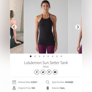 Lululemon Sun Setter Tank